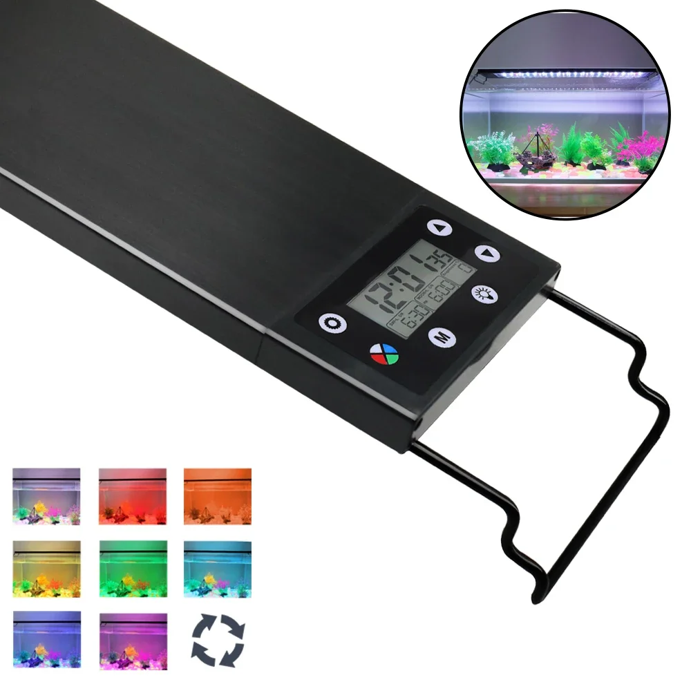 Aquarium Plant Growth - 防水68-ip68 LED水族館ライト,植物成長ランプ付きのフルスペクトル水槽照明,24/7および100v-240v,30-60cm
