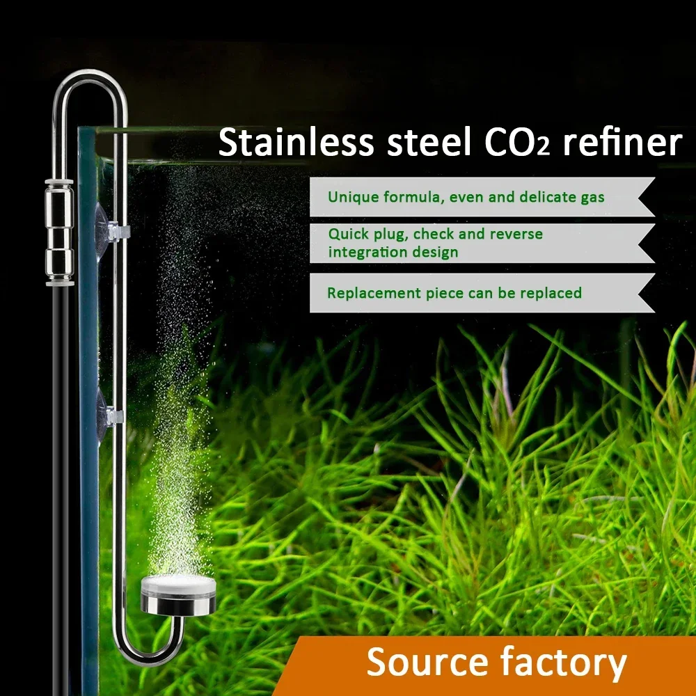 Aquarium Plant Growth - ZRDR 水槽用 CO2 ディフューザー、ステンレス製、セラミックディスク式、水生植物の生育を促進するアクセサリー。