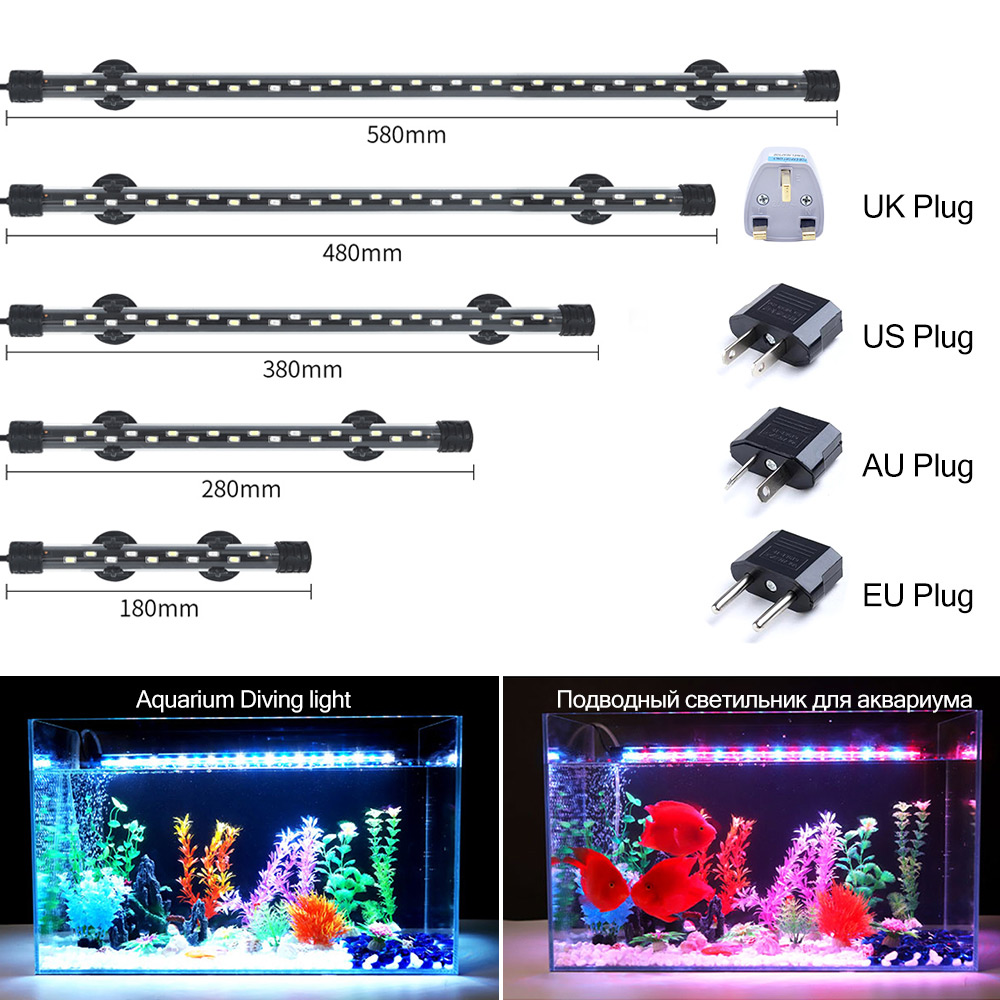 Aquarium Planted Tank Light - 90-260V 水族館ライト LED 防水水槽クリップライト水中装飾照明水中ランプ植物成長ランプ 18-58 センチメートル