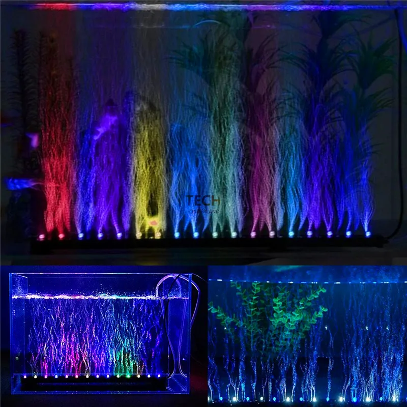 水族館の水槽水中水中気泡変色 LED ライト AC220-2 - Aquarium Planted Tank Light のレビューと価格