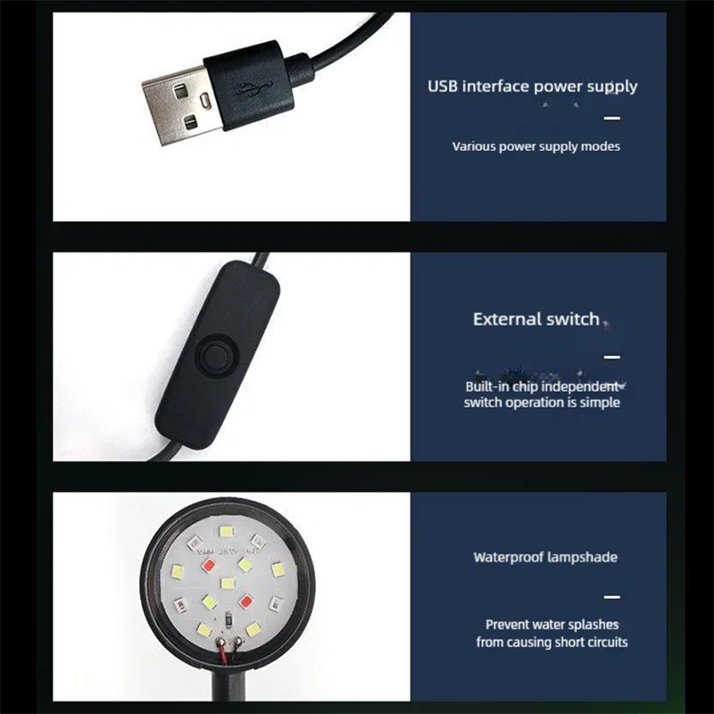 USB LED水槽クリップランプ高透明度明るい補助照明ミニ水 - Aquarium Plant Growth のレビューと価格